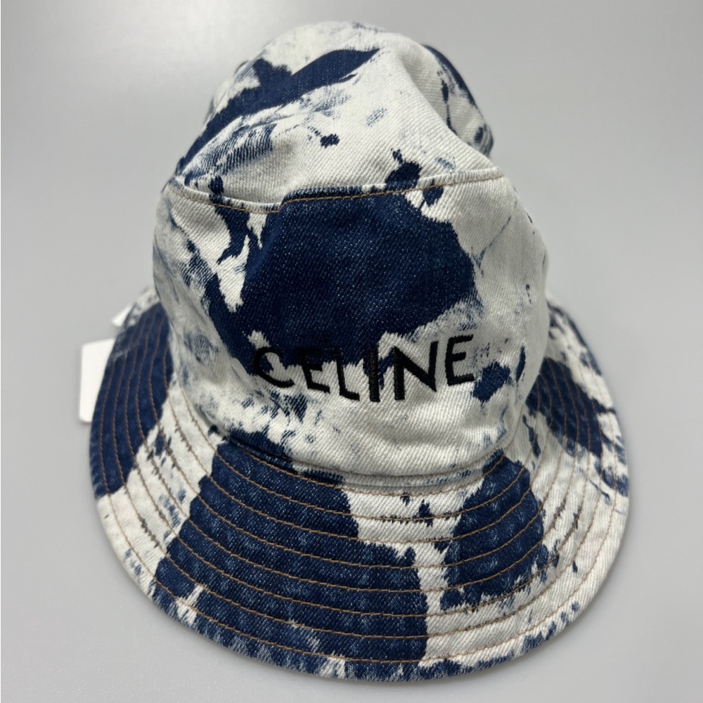 Celine Bucket Hat Bleached Blue Size Medium